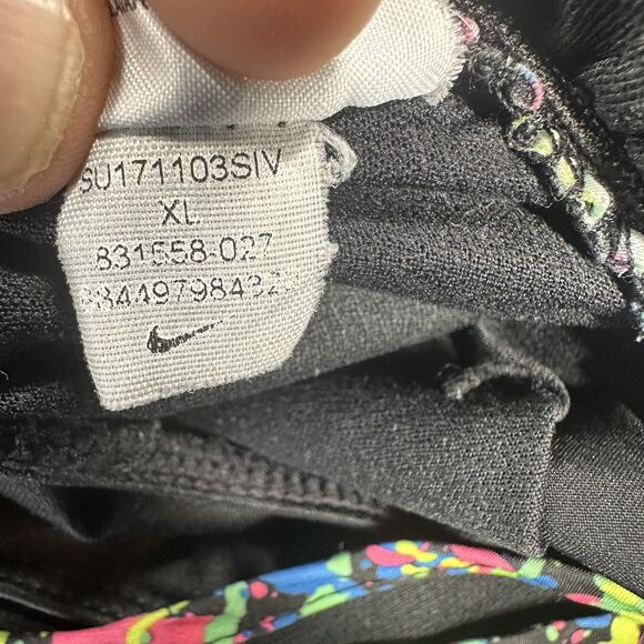 Nike Dri-FIT Running Shorts Womens XL Black Tempo Multicolor Trim Athletic - Picture 6 of 9